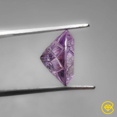 Faceted Amethyst Intaglio Reverse Carving