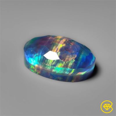 Honeycomb Cut Aurora Opal Doublet