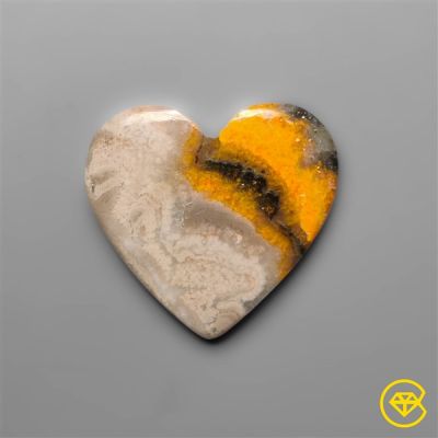 Bumble Bee Jasper Heart Carving