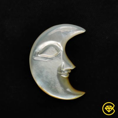 Mother Of Pearl Moonface Crescent Carving