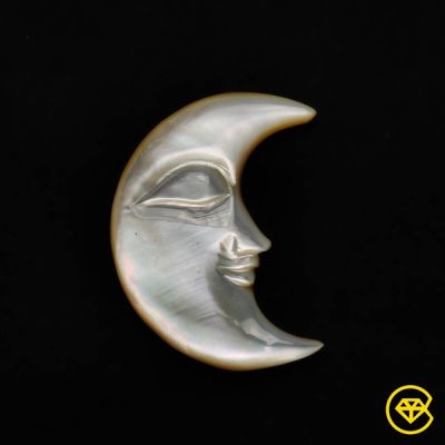 Mother Of Pearl Moonface Crescent Carving