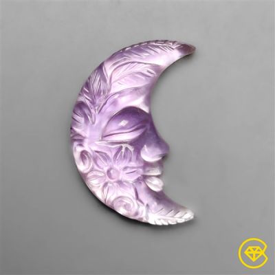 Mother Of Pearl With Amethyst Moonface Crescent Mughal Carving Doublet
