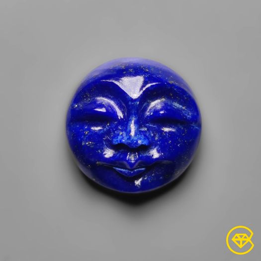 Lapis Lazuli Moonface Carving