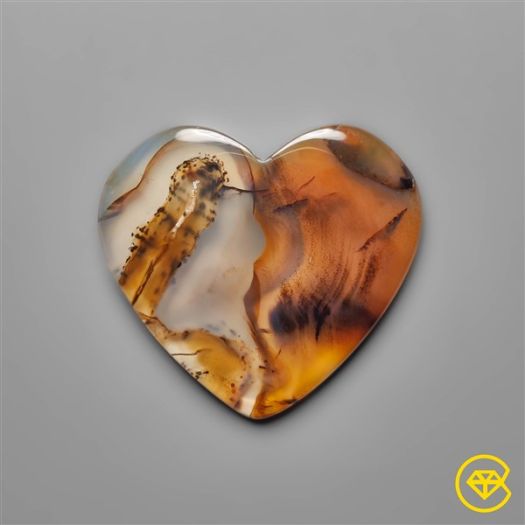 Montana Agate Heart Carving