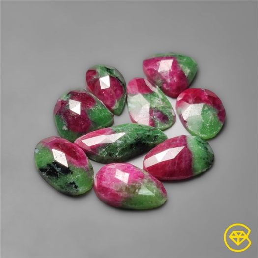 Rose Cut Ruby In Zoisites Lot