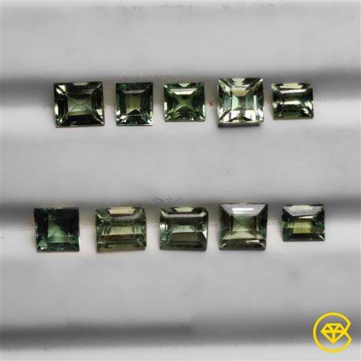 Rare Faceted Green Apatites Lot