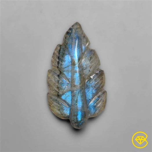 Blue Labradorite Leaf Carving