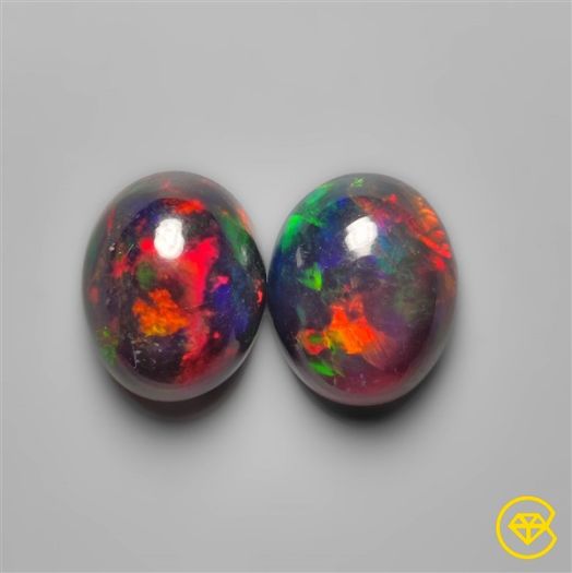 Ethiopian Black Opals Pair