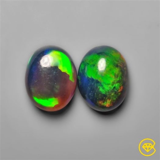 Ethiopian Black Opals Pair