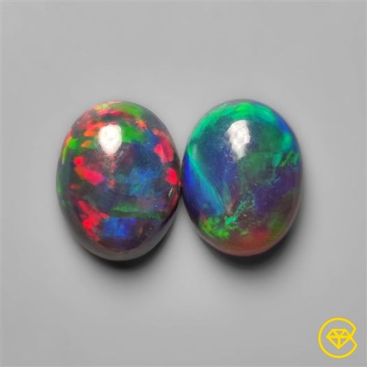 Ethiopian Black Opals Pair