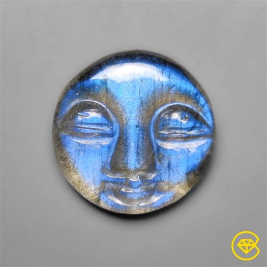 Blue Labradorite Moonface Carving