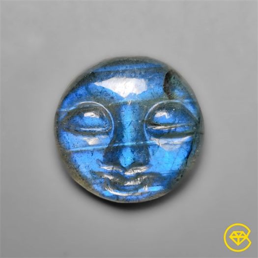 Blue Labradorite Moonface Carving
