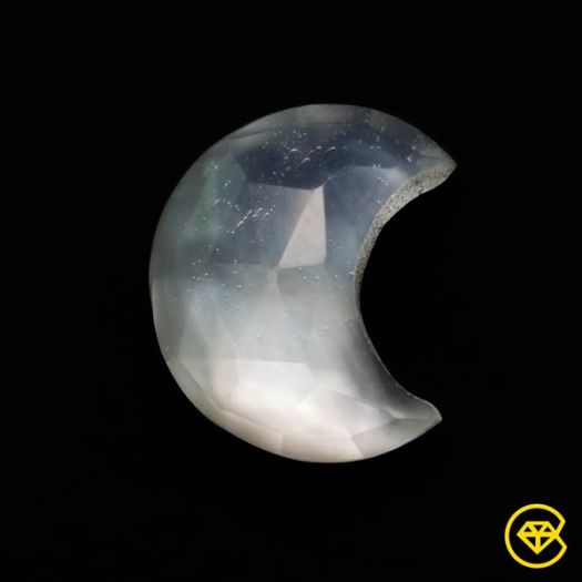 Rose Cut Mother Of Pearl Doublet Crescent