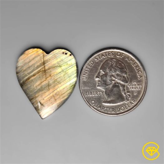 Golden Labradorite Heart Carving
