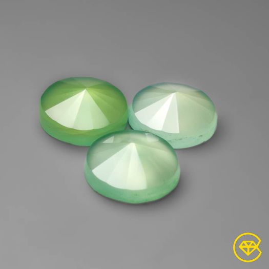 Radial Cut Chrysoprase Rounds Lot