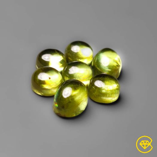 High Grade Green Sphene Cabochon Lot