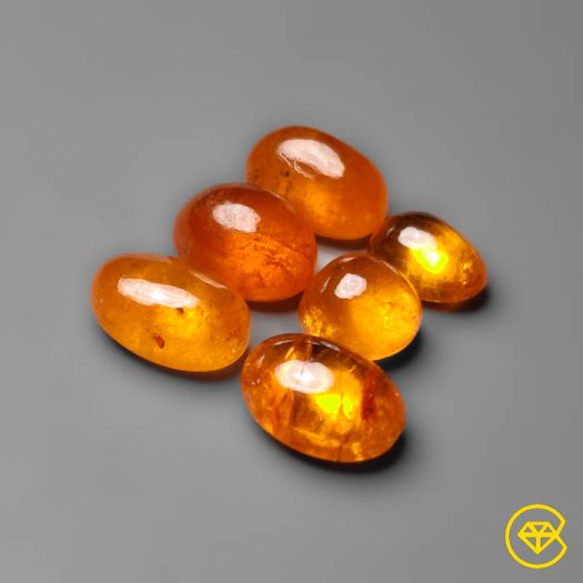 Rare Mandarin Spessartite Garnet Cabochons Lot