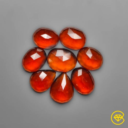 Rose Cut Hessonite Garnet Lot