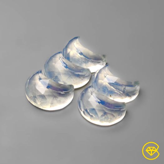 Rose Cut Opalite Crescents Lot