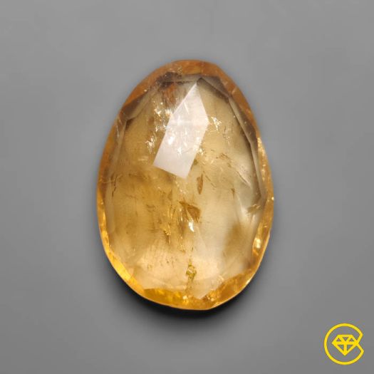 15 Carat Rose Cut Citrine 23X16X6 mm From Bolivia