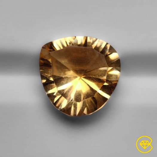 6 ct Concave Cut Faceted Citrine 12X12X7 mm From Bolivia