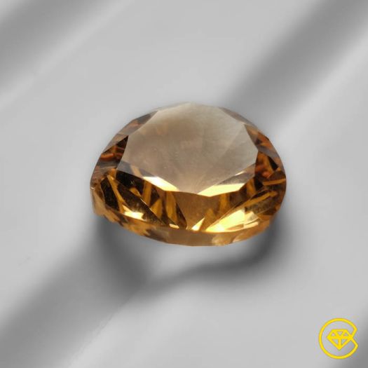 6 ct Concave Cut Faceted Citrine 12X12X7 mm From Bolivia