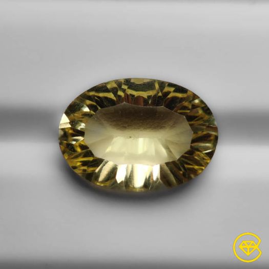 11 ct Concave Cut Green Gold Lemon Quartz 17X12X8 mm From Brazil