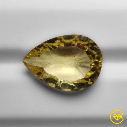 13 ct Concave Cut Green Gold Lemon Quartz 19X14X8 mm From Brazil