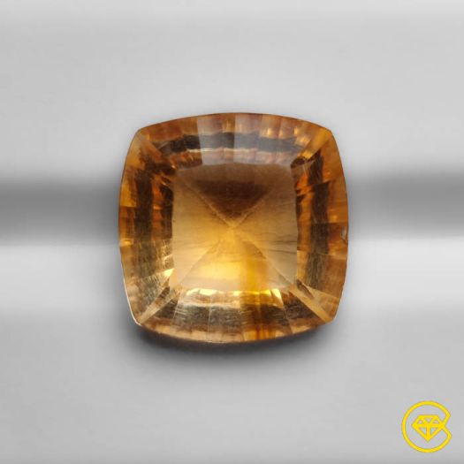 8 ct Concave Cut Faceted Citrine 13X13X7 mm From Bolivia