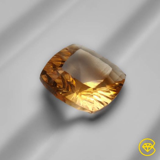 8 ct Concave Cut Faceted Citrine 13X13X7 mm From Bolivia