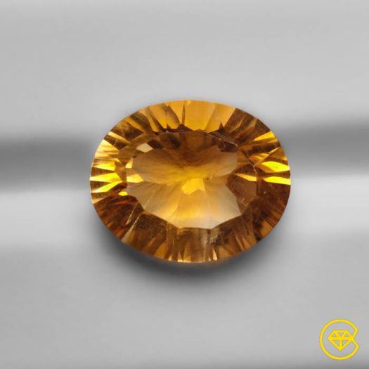 8 ct Concave Cut Faceted Citrine 14X11X8 mm From Bolivia