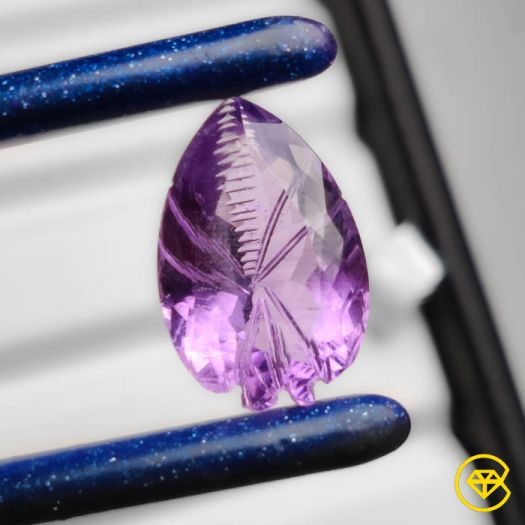 13 ct Handcarved Faceted Braziliian Amethyst 20X13X9 mm From Brazil