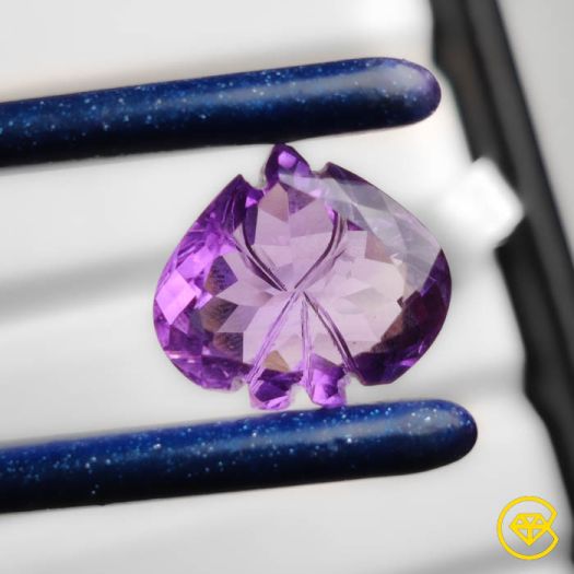 14 ct Handcarved Faceted Braziliian Amethyst 15X18X9 mm From Brazil